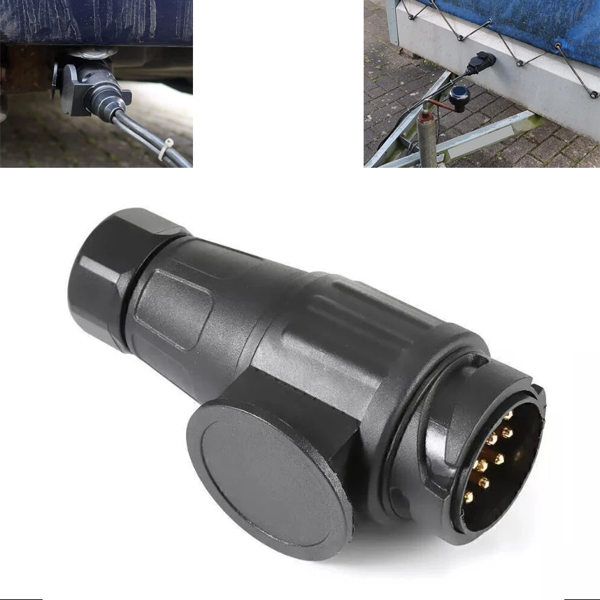 1PC Car Parts European Standard 13 Pin Trailer Power Plug For Trailer Type RV Motorcycle Yacht Car 13 Hole Harness Interface