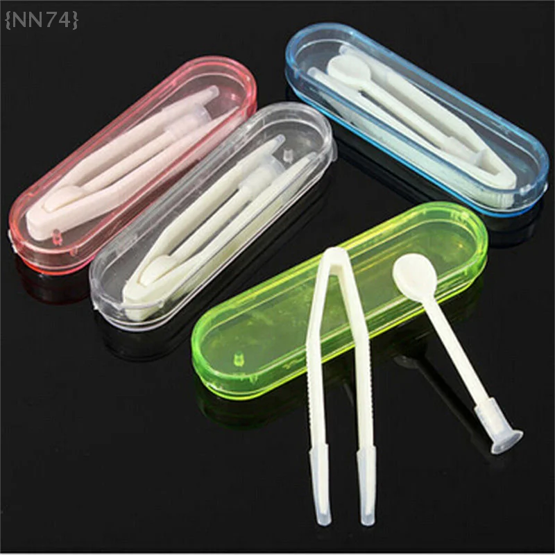 All-in-One Contact Lens Care Set: Soft Tip Applicator, Remover Tweezers With Storage Case, Safe & Hygienic