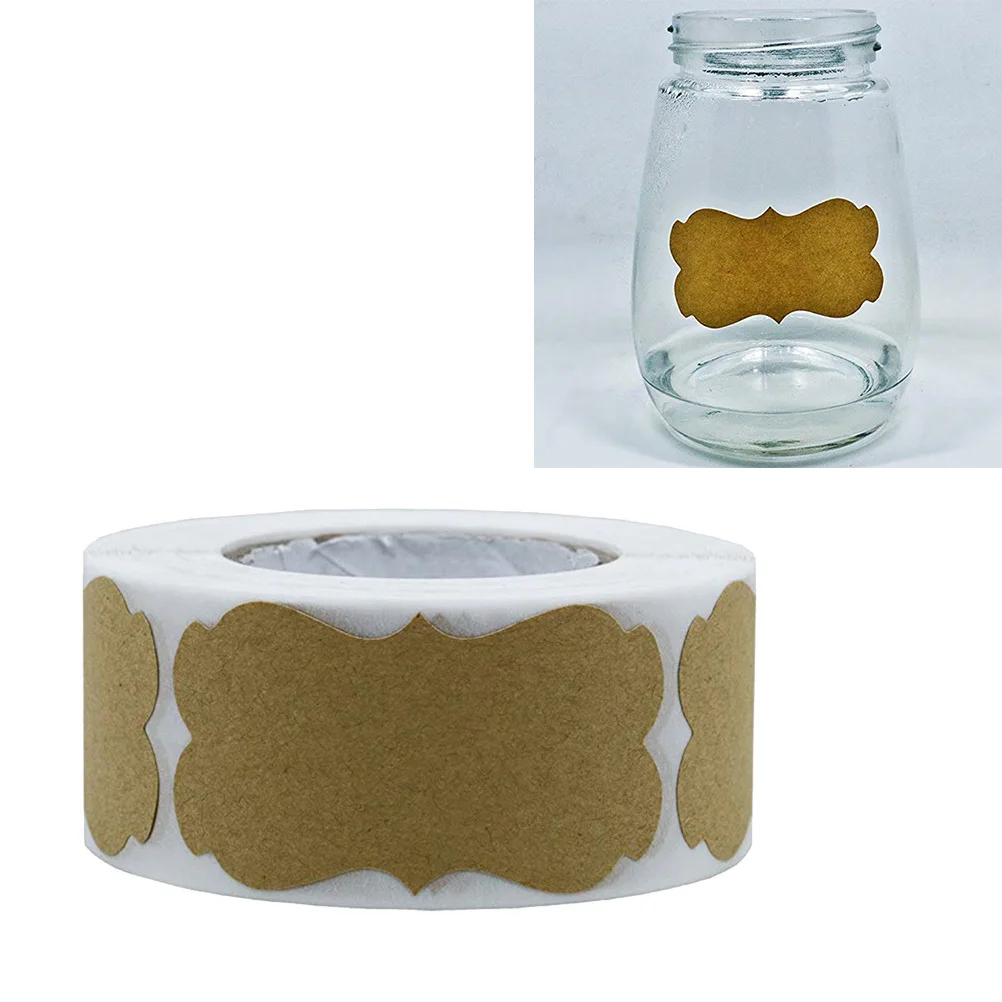 300 قطعة من ورق الكرافت علامات الهدايا ملصقات التعبئة والتغليف ختم تسميات لاصقة قابلة للكتابة لصناديق المغلفات ميسون الجرار