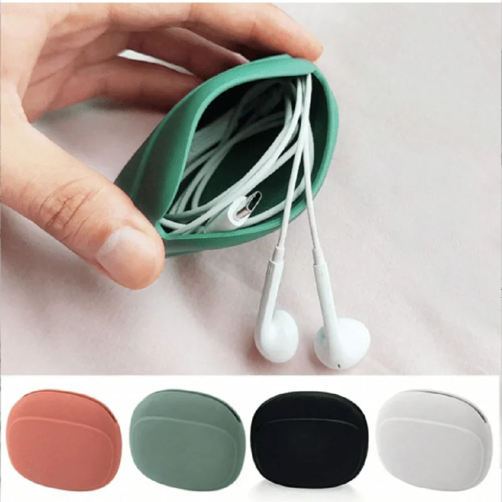 Cable Winder Keychain - 3PCS Silicone Cable Storage Bag Data