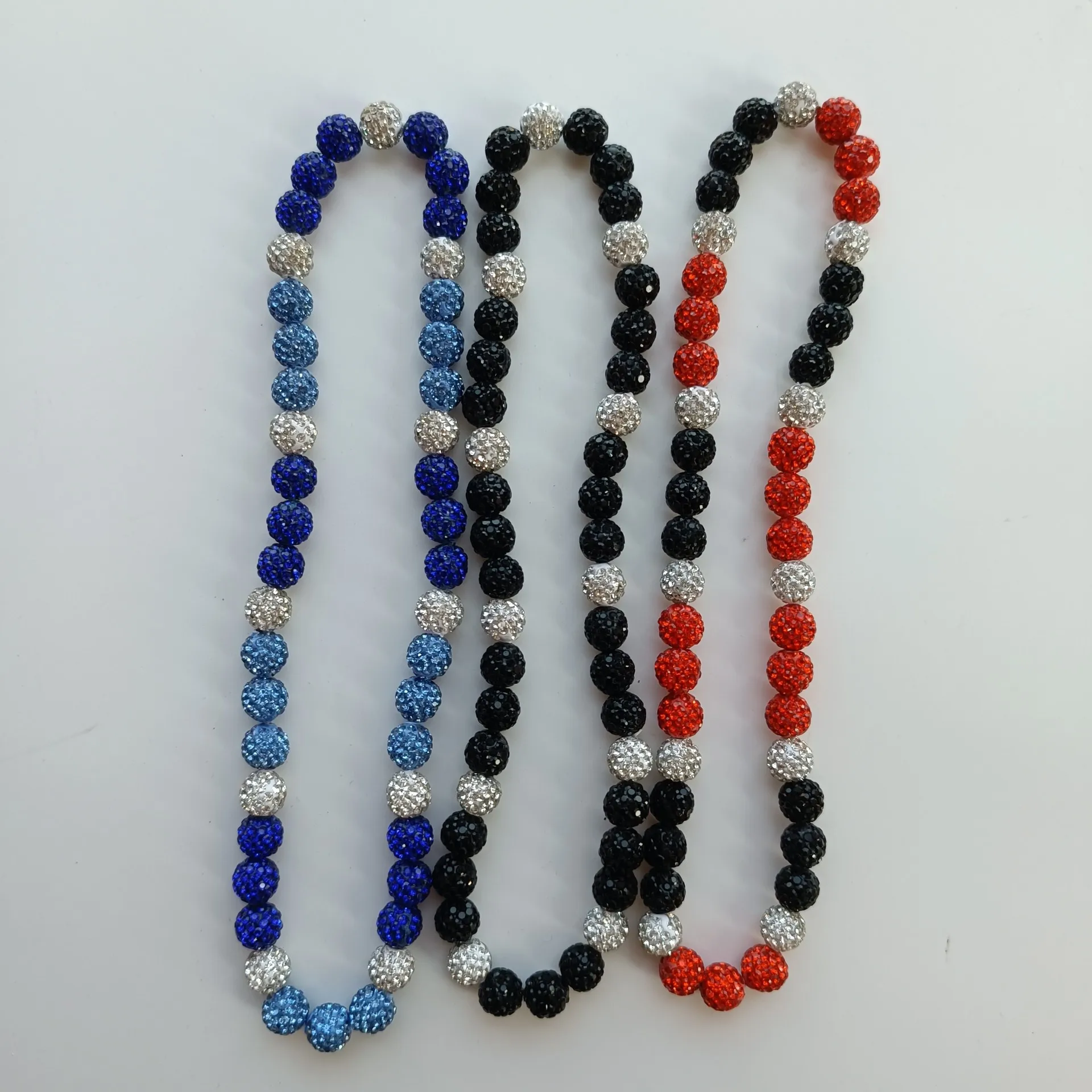 1pcs 10mm  Baseball Necklace Rhinestones Ball Clay Neckchain Fashionable Jewelry for Active fy3s Sports Accessory
