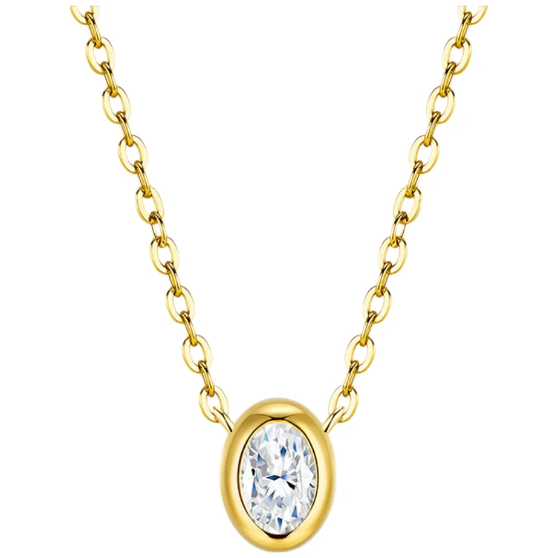 SONGYUN Moissanite Diamond Jewelry Women Gold Tone Ins Style 925 Sterling Silver Pendant Clavicle Necklace Luxury Anti Tarnish