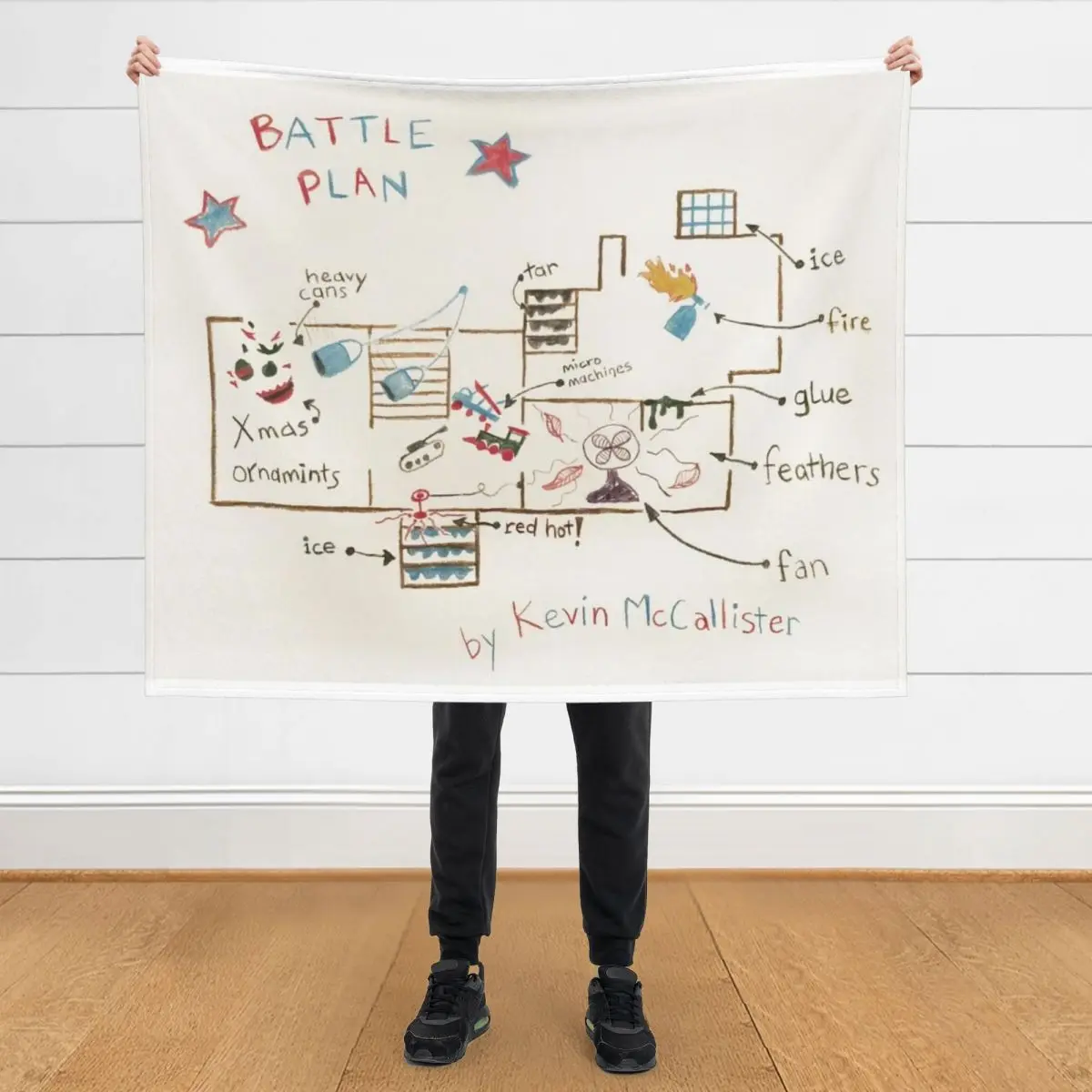 

Kevin's Battle Plan Throw Blanket Kid'S Nap Blankets For Baby wednesday Blankets