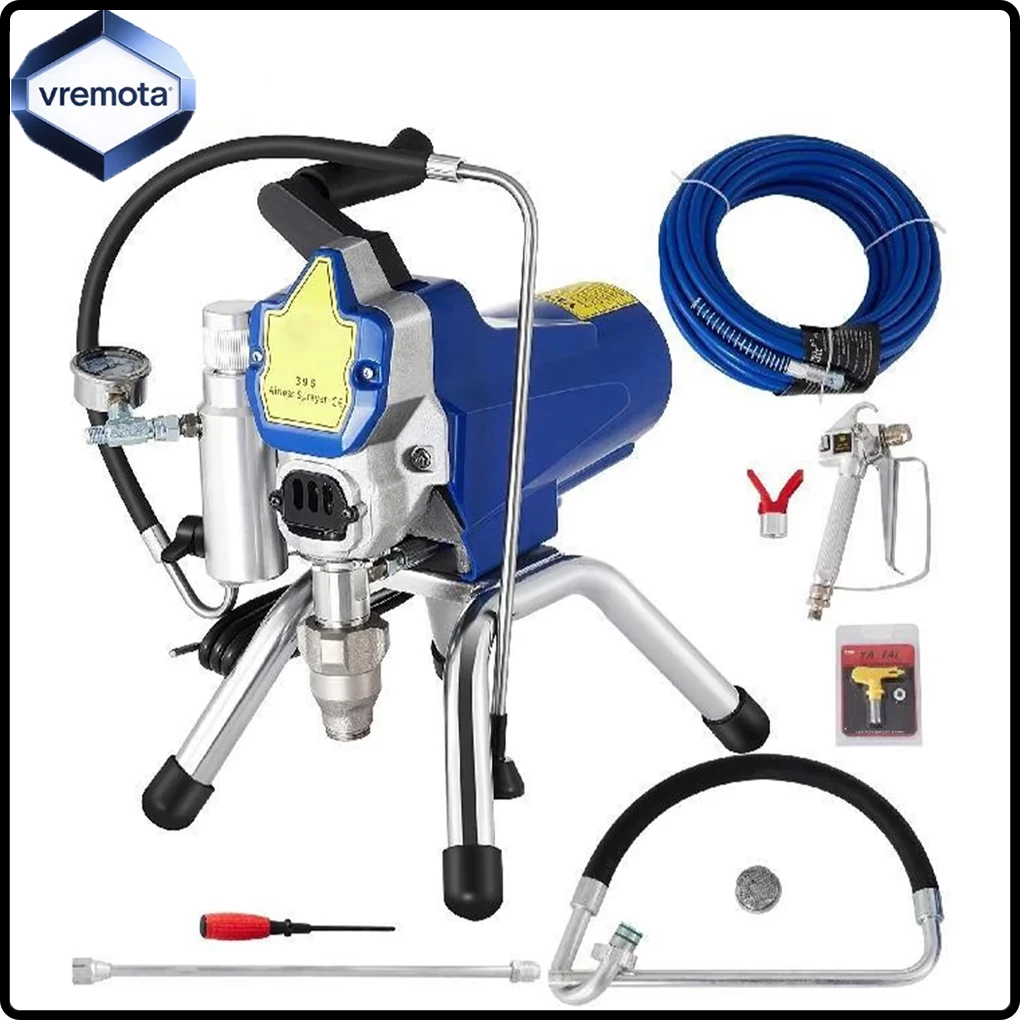 Profesjonalna wysokociśnieniowa maszyna do malowania bezpowietrznego Vremota 2200W 3000psi, elektryczny pistolet do malowania, narzędzia do malowania z wewnętrznym zasilaniem.