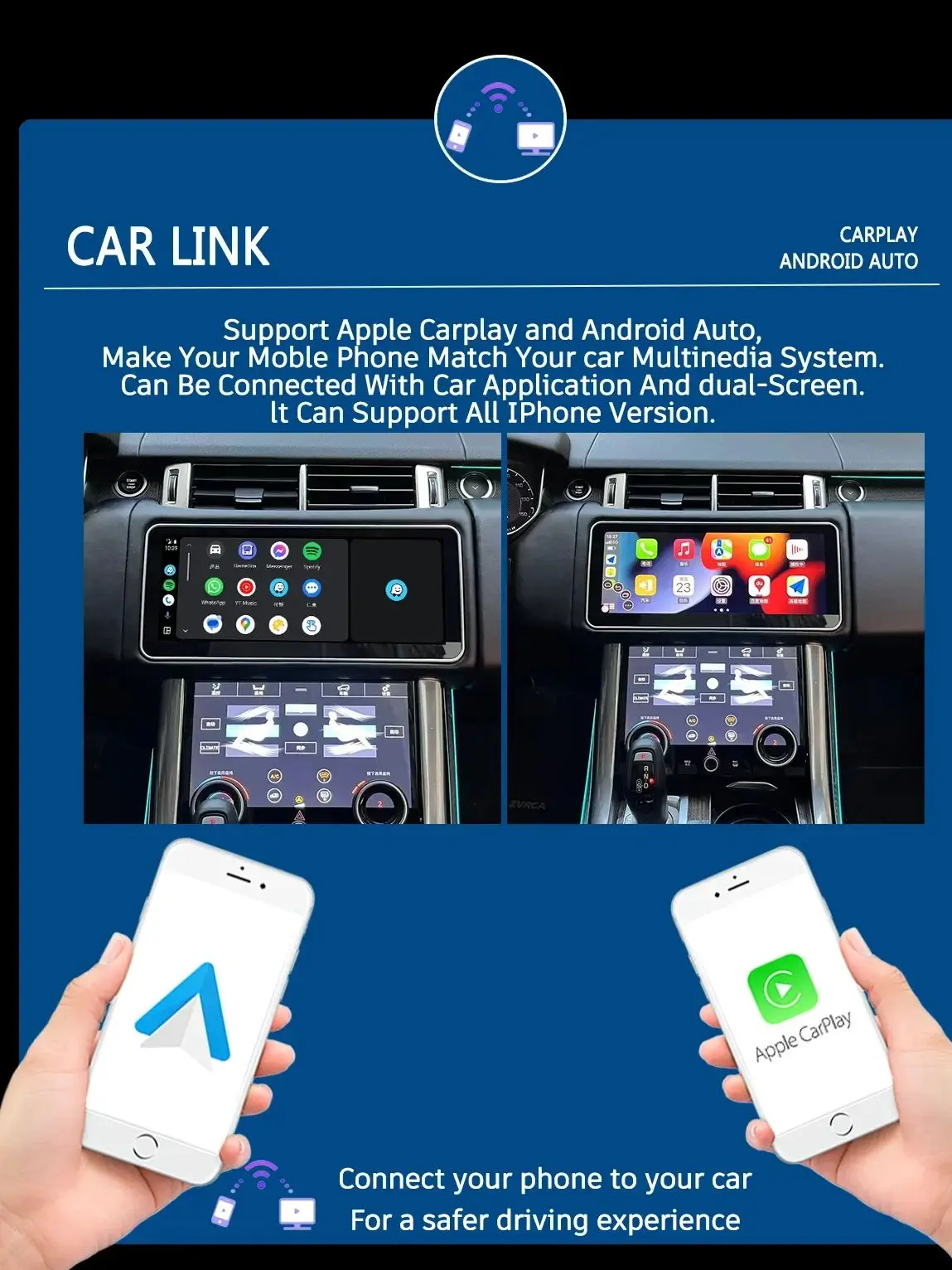 12.3 "أندرويد 14 راديو السيارة نظام مزدوج لسيارة رينج روفر سبورت L494 2014-2017 مشغل وسائط متعددة نظام تحديد المواقع رئيس وحدة Carplay لوحة التيار المتناوب #6