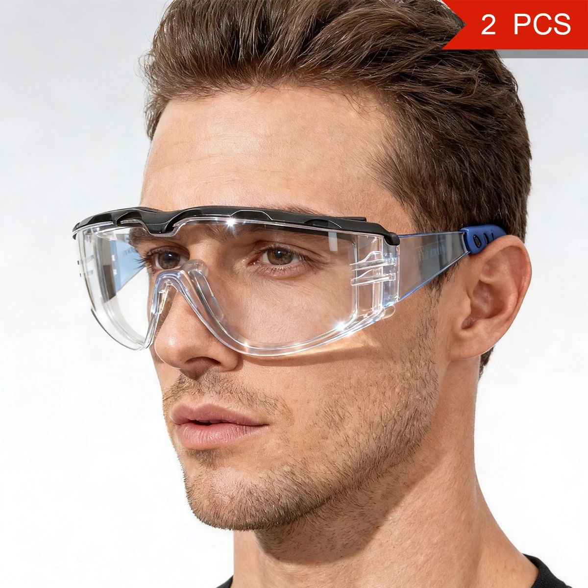 1/2/10 PCS Safety Goggles Anti-Impact Anti-Splash Clear Lens Anti-Scratch Comfortable Frame Eye Protect Lab Construction Cycling
