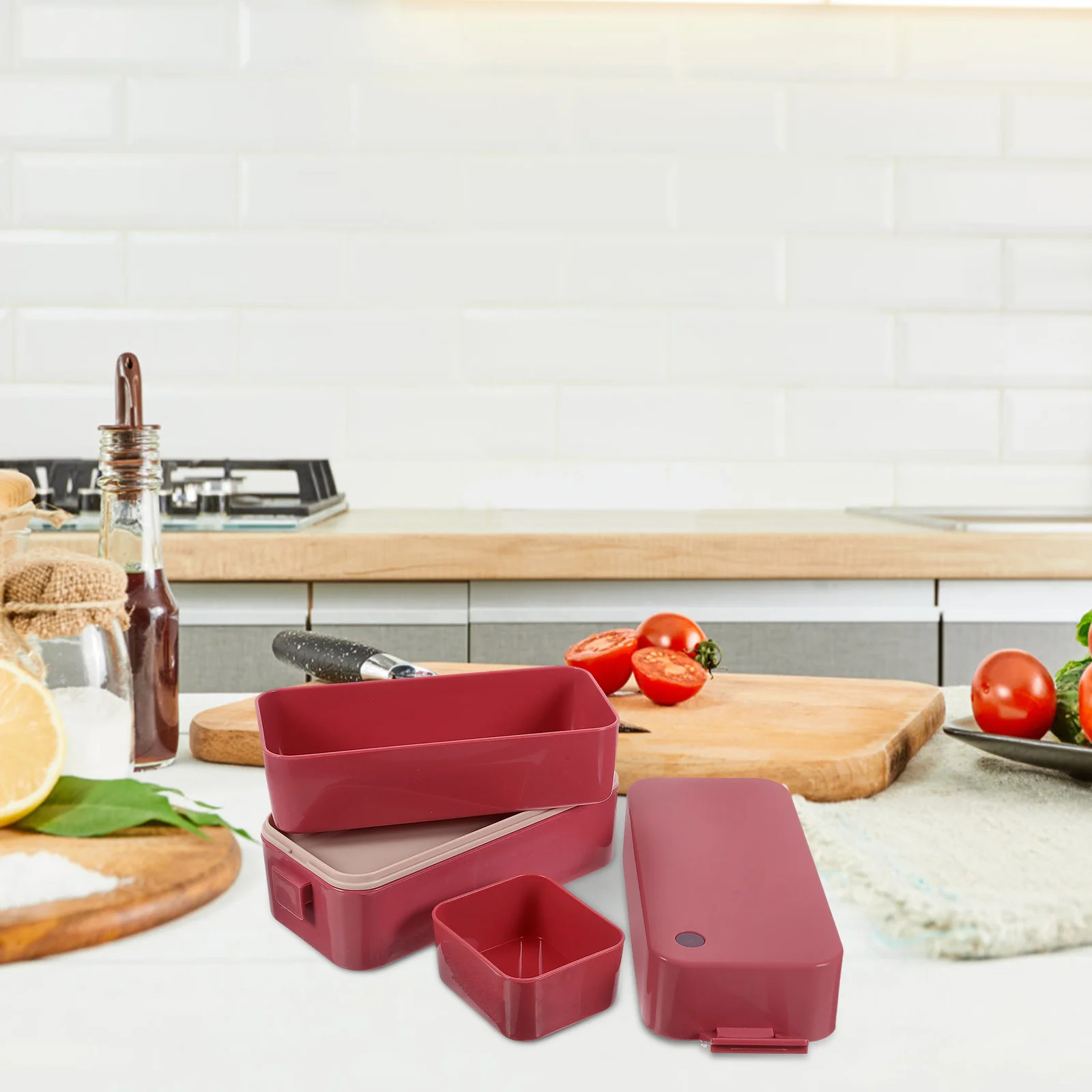 

Leak-Proof Food Container Multi-Function Meal Box Suitable for Camping Hiking Barbecue Lunch Food Box Lunch Accessory