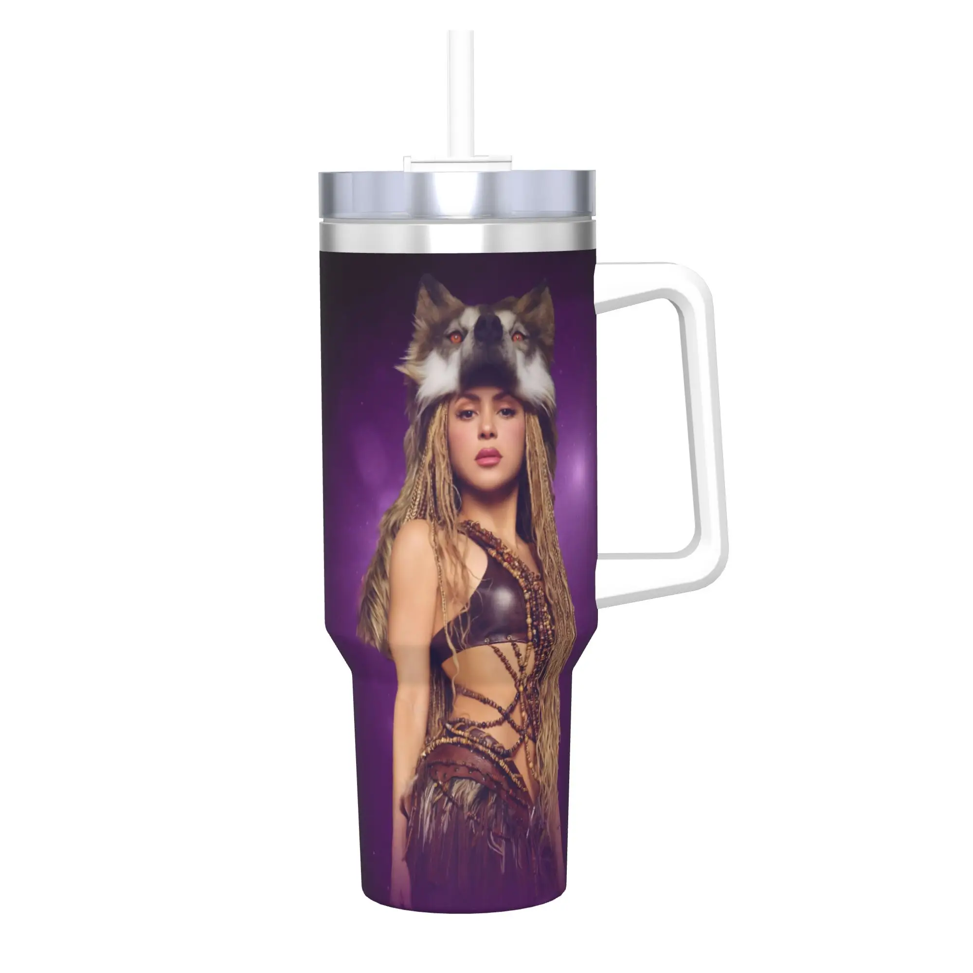 Shakira Singer 40oz Tumbler Stainless Steel Double Wall Vacuum Insulated  Cup With Straw