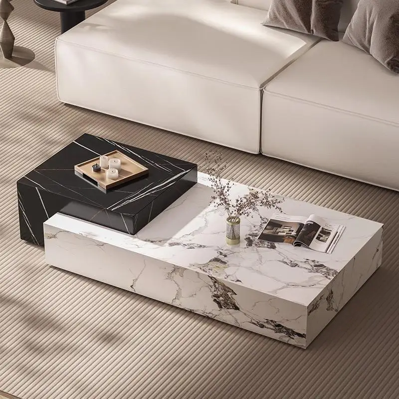 Wholesale Modern Living Room Furniture Luxury Rectangular Marble Coffee Table with Storage for Hotel Project Supply.