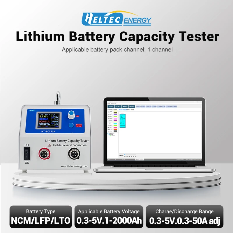Heltec HT-BCT50A Lithium-Batterie Lade- und Entladetestgerät 5V 50A LiFePO4 Batteriekapazitätstester/Elektrischer Lasttest 250W – Detail 2