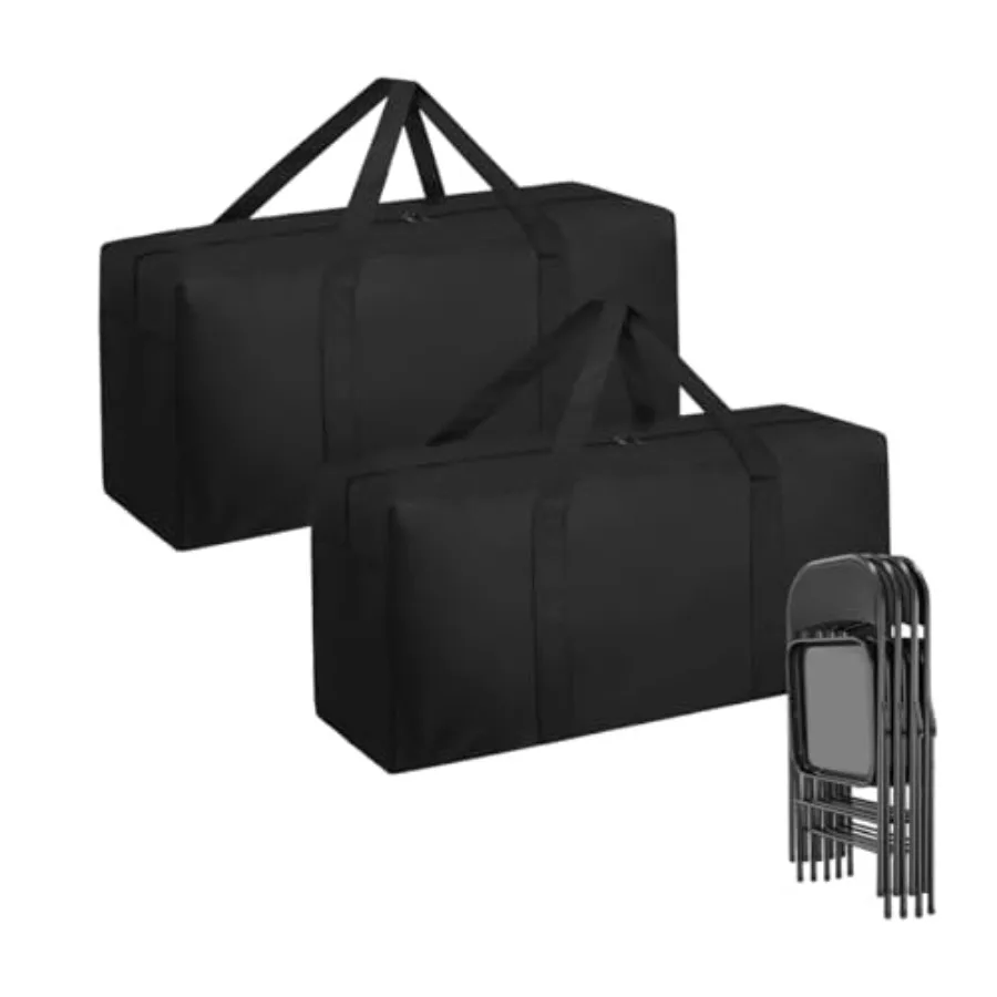 

Прочная складная сумка для хранения стульев, большая водонепроницаемая сумка для переноски металлических, деревянных и пластиковых стульев с прочной ручкой, 39 дюймов (длина) x [размер в ширину] дюймов.