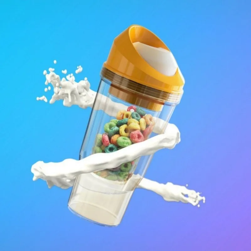 

Креативная чашка для овсянки чая с молоком, дизайн 2-в-1, портативная дорожная чашка, удобная бутылка для воды, идеальный выбор для ежедневного использования