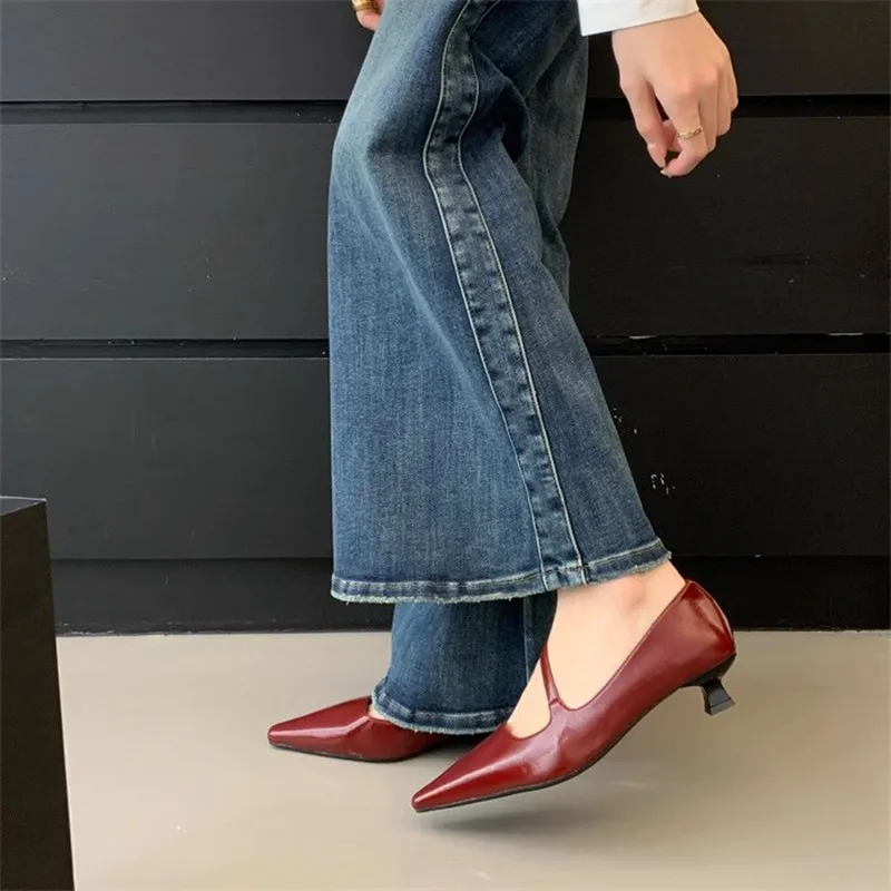 Bailamos 2024 Spring Band Women Pumps Shoes Fashion Shallow Slip On Slingback Sandals Thin Heel Dress Sexy Pumps Shoes Mujer