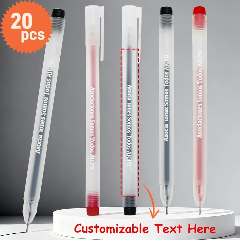 

20 шт. настраиваемые гелевые ручки с 3 цветами на выбор ручки большой емкости с логотипом для школы, офиса, рекламы, рекламная подарочная ручка