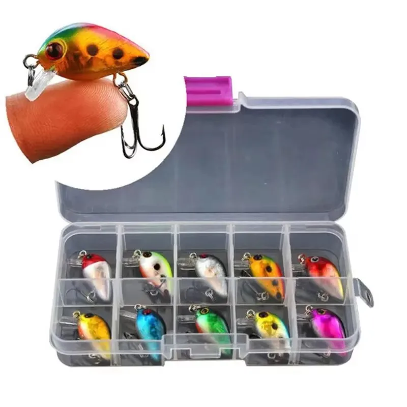 WEIHE10 teile/los Mini Crankbait Angeln Lockt 3 cm 1,5g Sinking Künstliche Harten Köder Minnow Swimbait Wobbler Karpfen Angeln Locken set