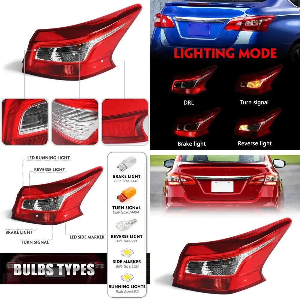 

LED Tail Light for 2016-2019 Nissan Sentra, Passenger Side Right, Replacement Outer Lamp