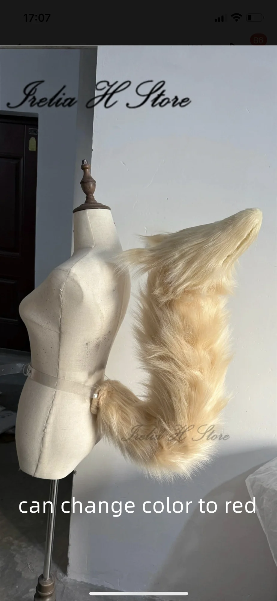 Irelia H Store Inmortal Ahri LOL Inmortal ahri colas nueve colas con cabezas de zorro accesorios de Cosplay colas enormes rojo