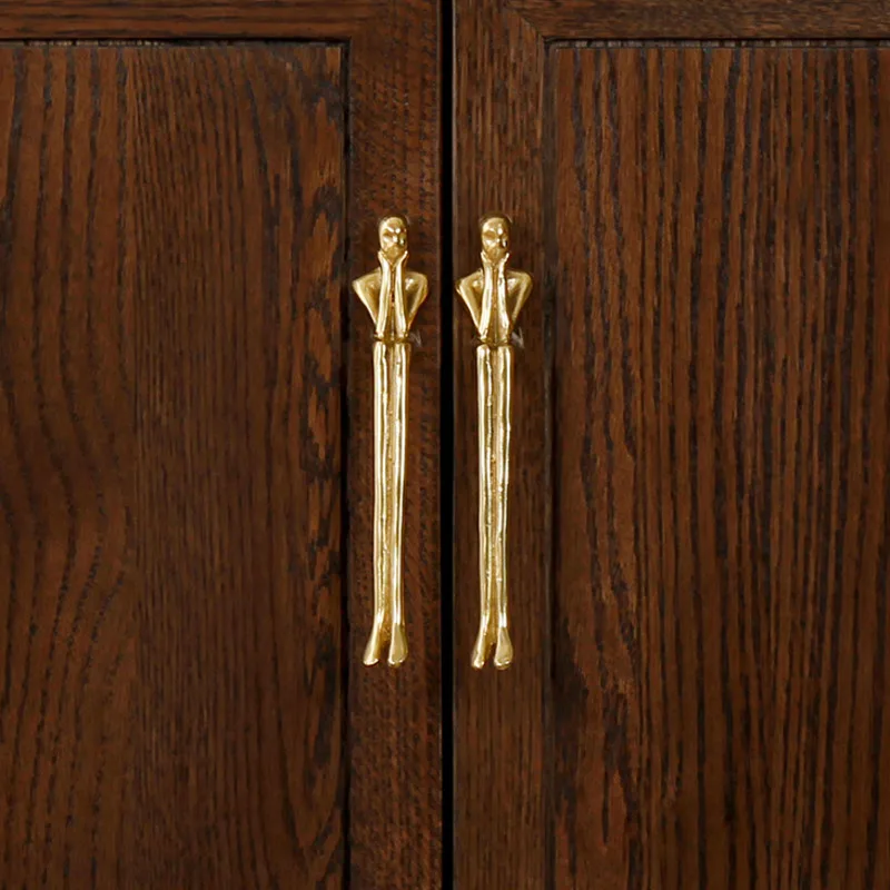 Nordic Cabinet Pulls Brass Figurine Handles Household Wardrobe Knobs Wooden Cabinet Handles Contemporary Design