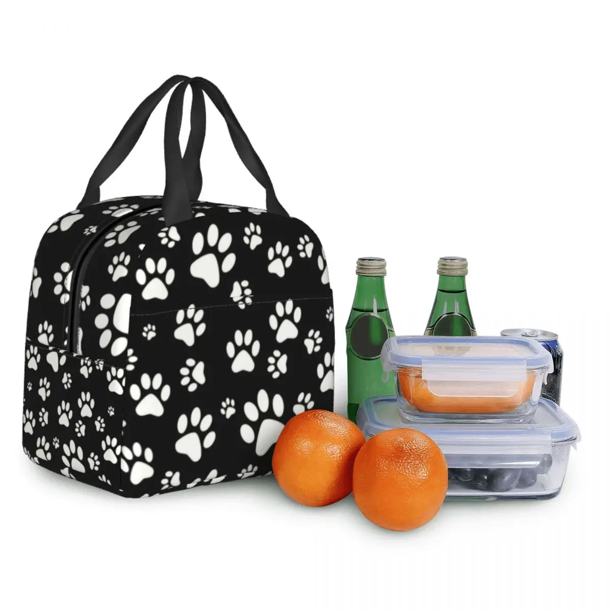 Lunchtasche mit lustigem Hundepfotenmuster für Arbeit im Freien, Picknick, auslaufsicher, isoliert, Thermo-Kühlbox, Bento-Box für Damen und Kinder, warme Lebensmitteltaschen