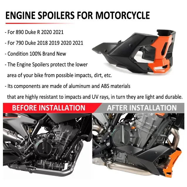 For 790 DUKE 790duke 2018 2019 2020 2021 890 DUKE R 890duke R 2020-2021 NEW Motorcycle Front Engine Spoiler Protective Cover