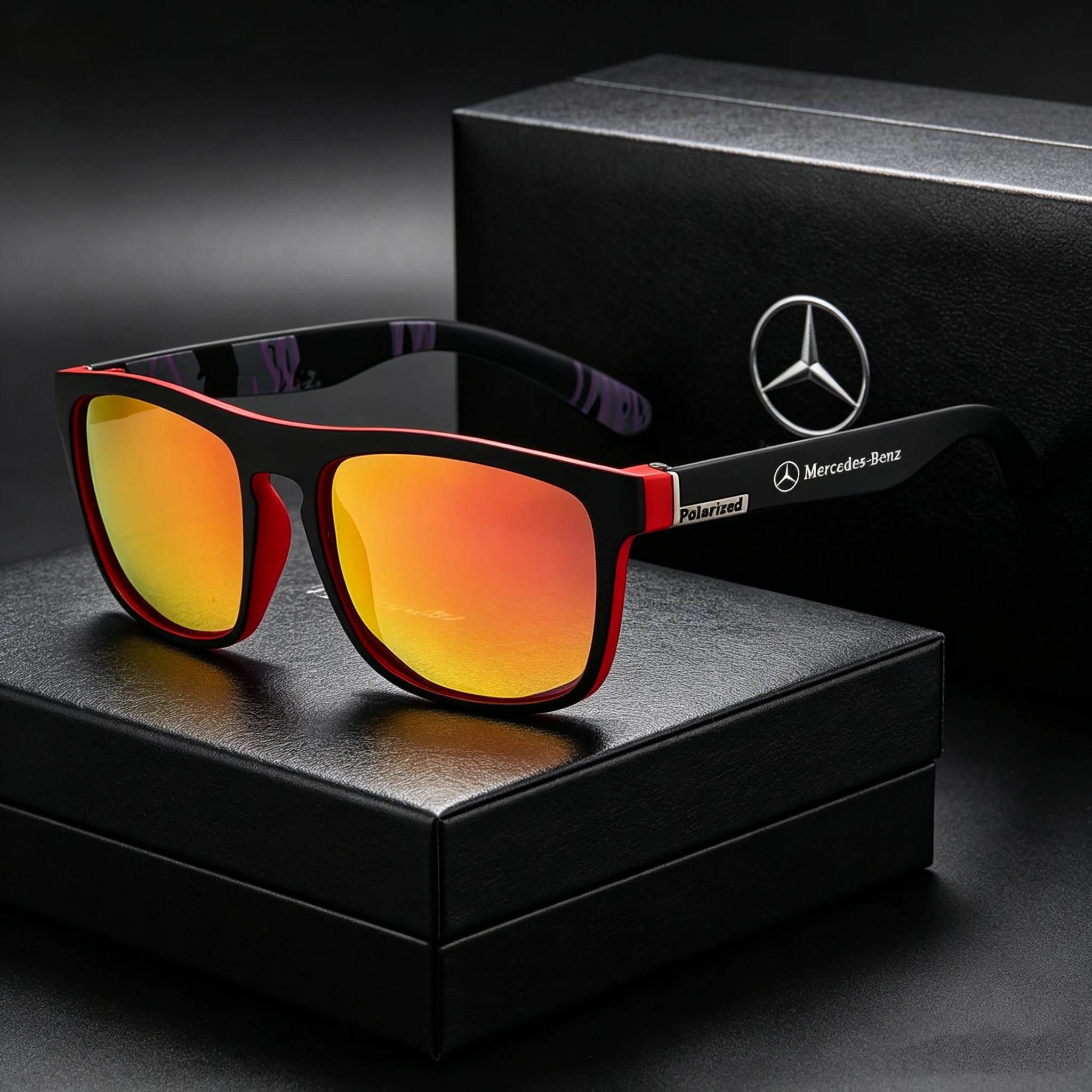 

For Mercedes Benz AMG W205 Fashion Sports Sunglasses Polarized UV Protection Square Frame Metal Men's And Women's UV400 Eyewear