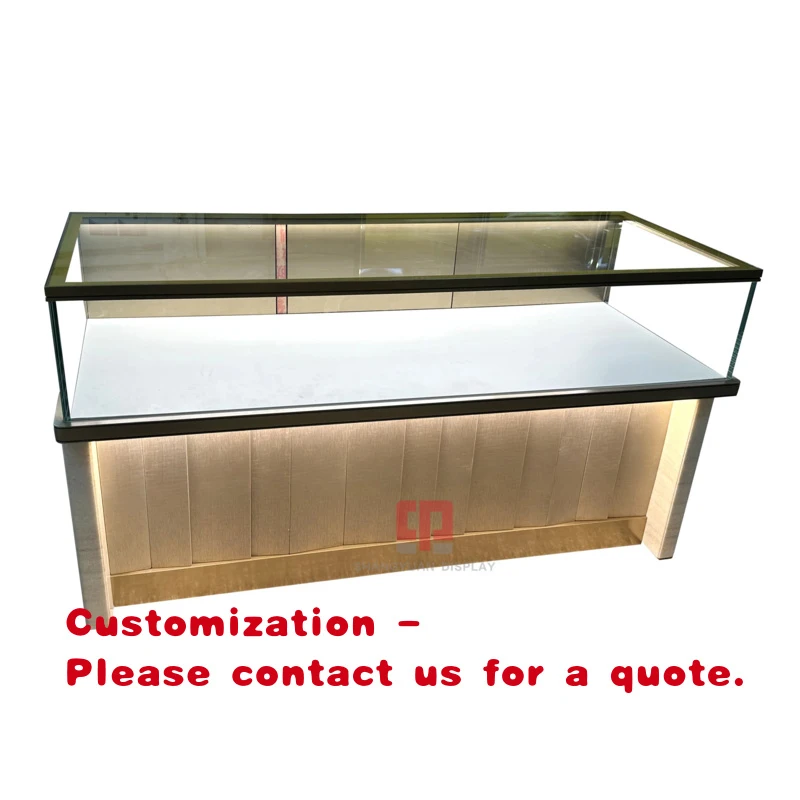 

custom.Luxury Custom Tempered Glass Jewelry Counter Metal Stainless Steel New Design Jewelry Store High End Jewelry Showcase