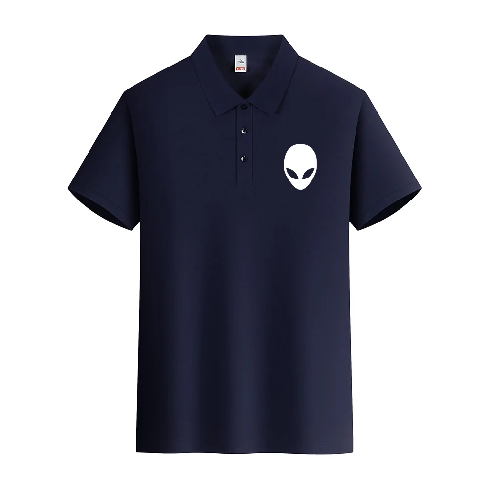 Personal isierte Brust Logo Herren Polo T-Shirt Mode lässig T-Shirts Einfachheit lose Rundhals