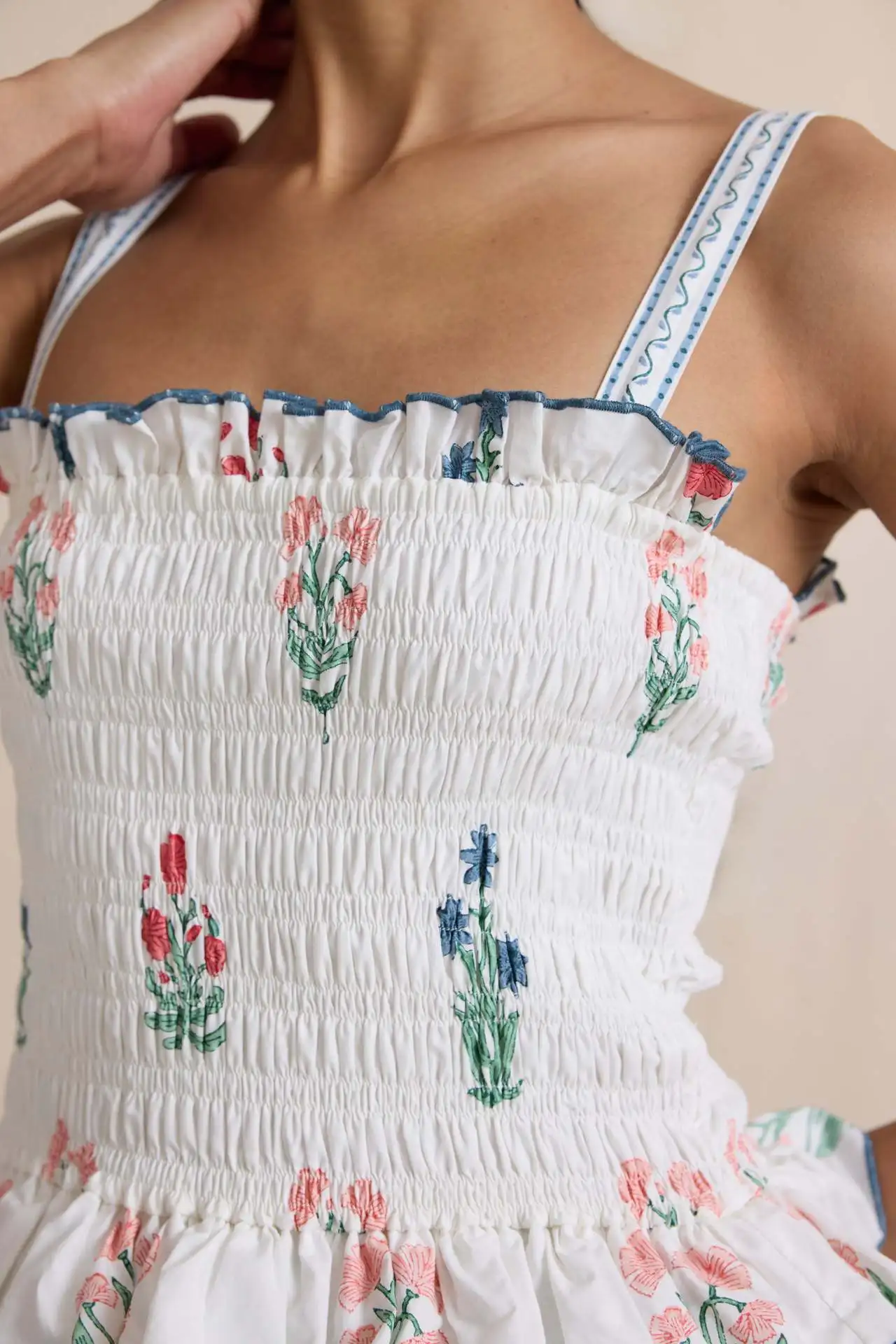 여름 Pleated 여성 프린트 드레스 스위트 스타일 캐주얼 휴일 짧은 소매 스퀘어 칼라 여성 미디 드레스 Boho Mujer Vestidos