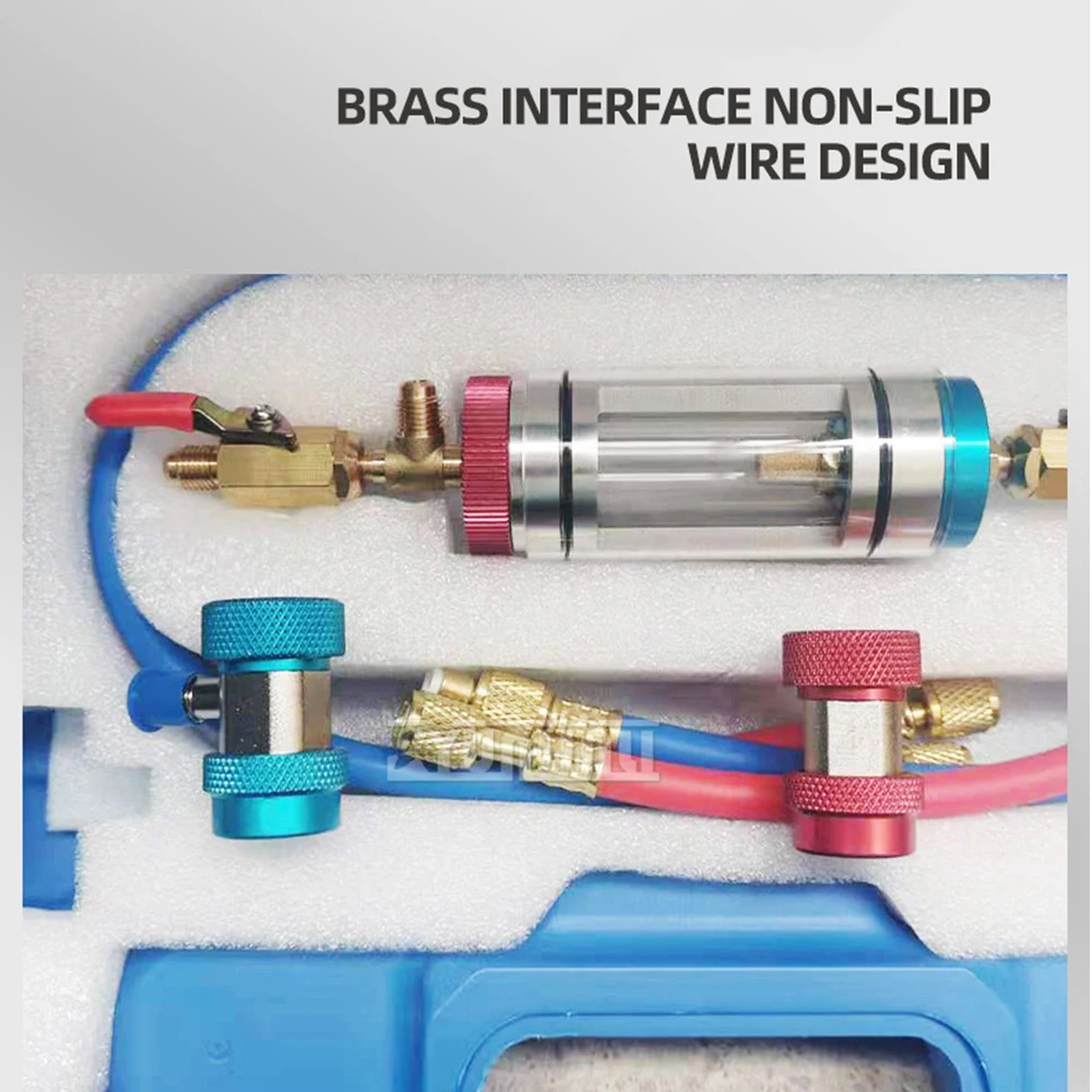 

Auto A/C Refrigeration Oil Regulator Car Ac System Oil Filter Test Tool Oil Gauge Filler R134 Fluorinated Tool Refrigerant Meter