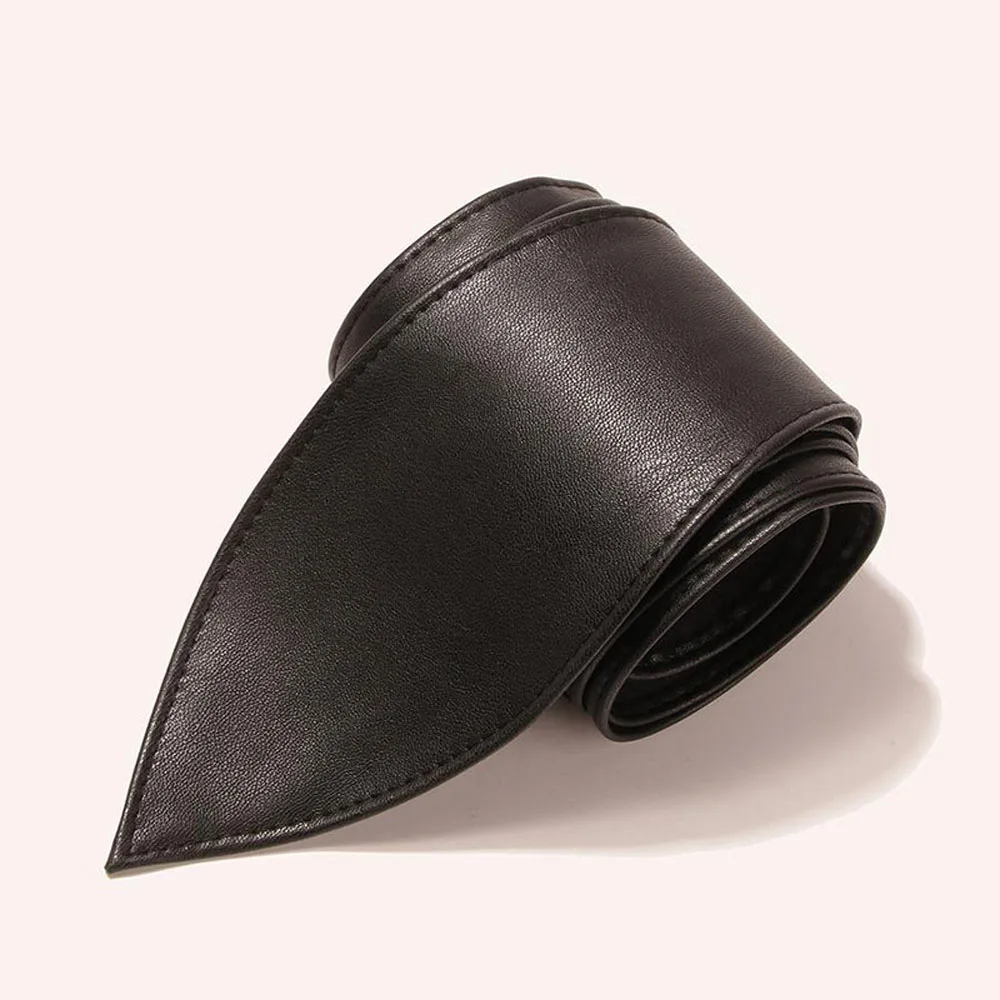 Wide Pu Belt Elegant Corset Waist Belt Cinch Belt Soft Bowknot Waistband For Fashion Coat Women