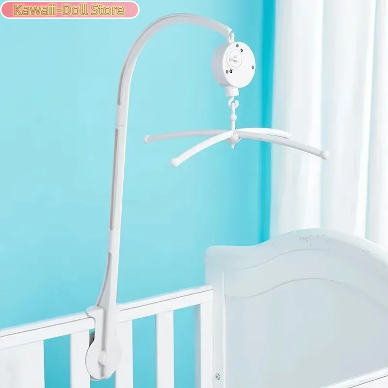 Soporte de sonajero blanco giratorio de 360 grados, soporte para cuna, caja de música móvil, campana para cuna de recién nacido, juguete