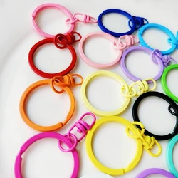 10pcs 30mm Colored Metal Keyring With Connector Rings For Diy Jewelry Making Key Ring Keychain Hooks Bags Buckle Accessories