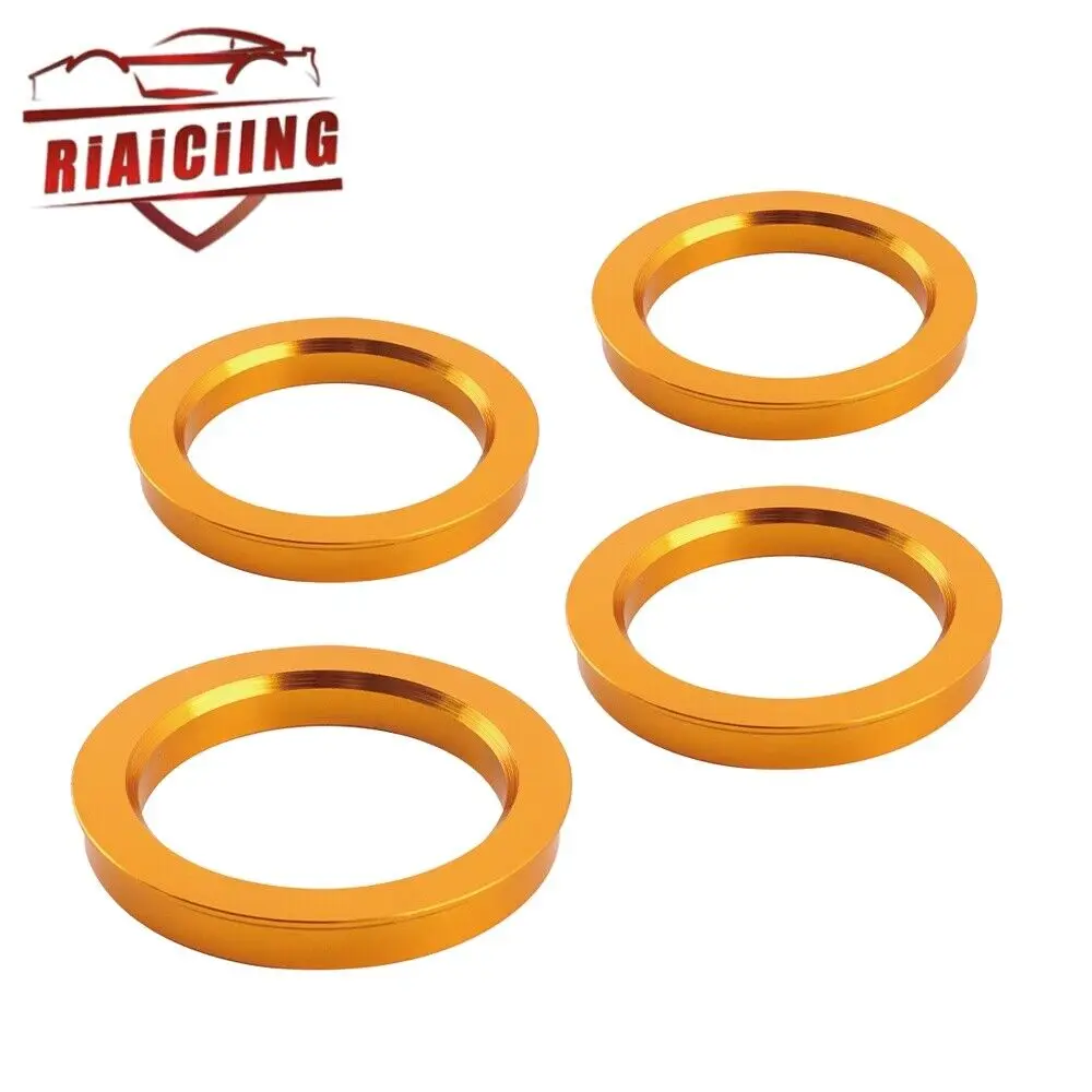 4PCS Aluminum Gold Flange Hub Centric Rings Hubrings Kit 73-56 73mm OD to 56mm ID Automobiles Wear Wheels Tires Parts