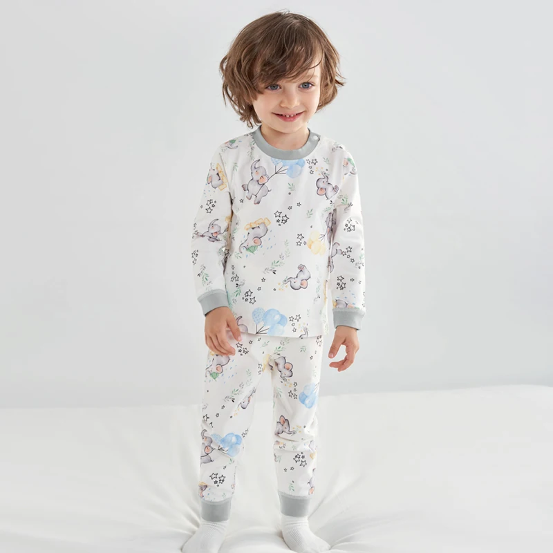 

Комплект детского антибактериального хлопкового термобелья OUYUN: лонгслив и брюки для осени и зимы