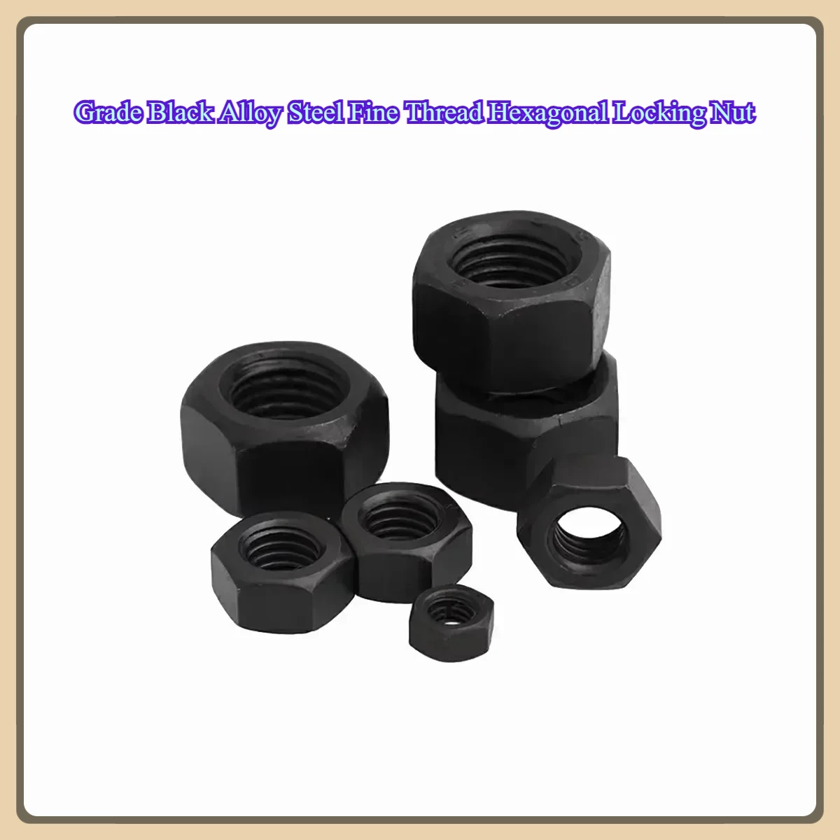 

12.9 Grade Black Alloy Steel Fine Thread Hexagonal Locking Nut M8 M10 M12 M16 M20 M22 M27