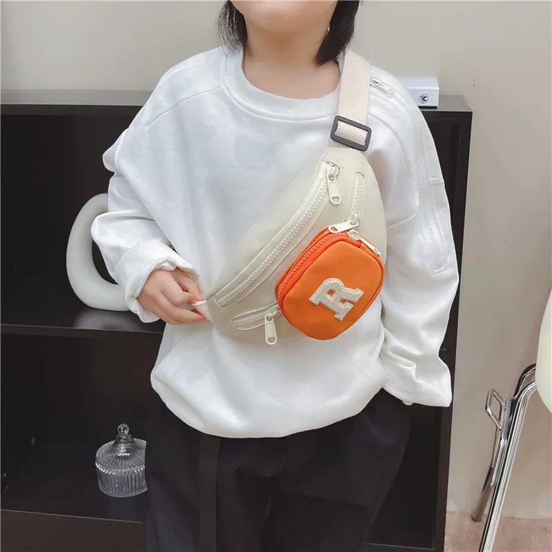 Lovely Children's Shoulder Bag Handsome Boys Small Messenger Bags Handbags Contrast Color Baby Girls Travel Purse Fanny Packs