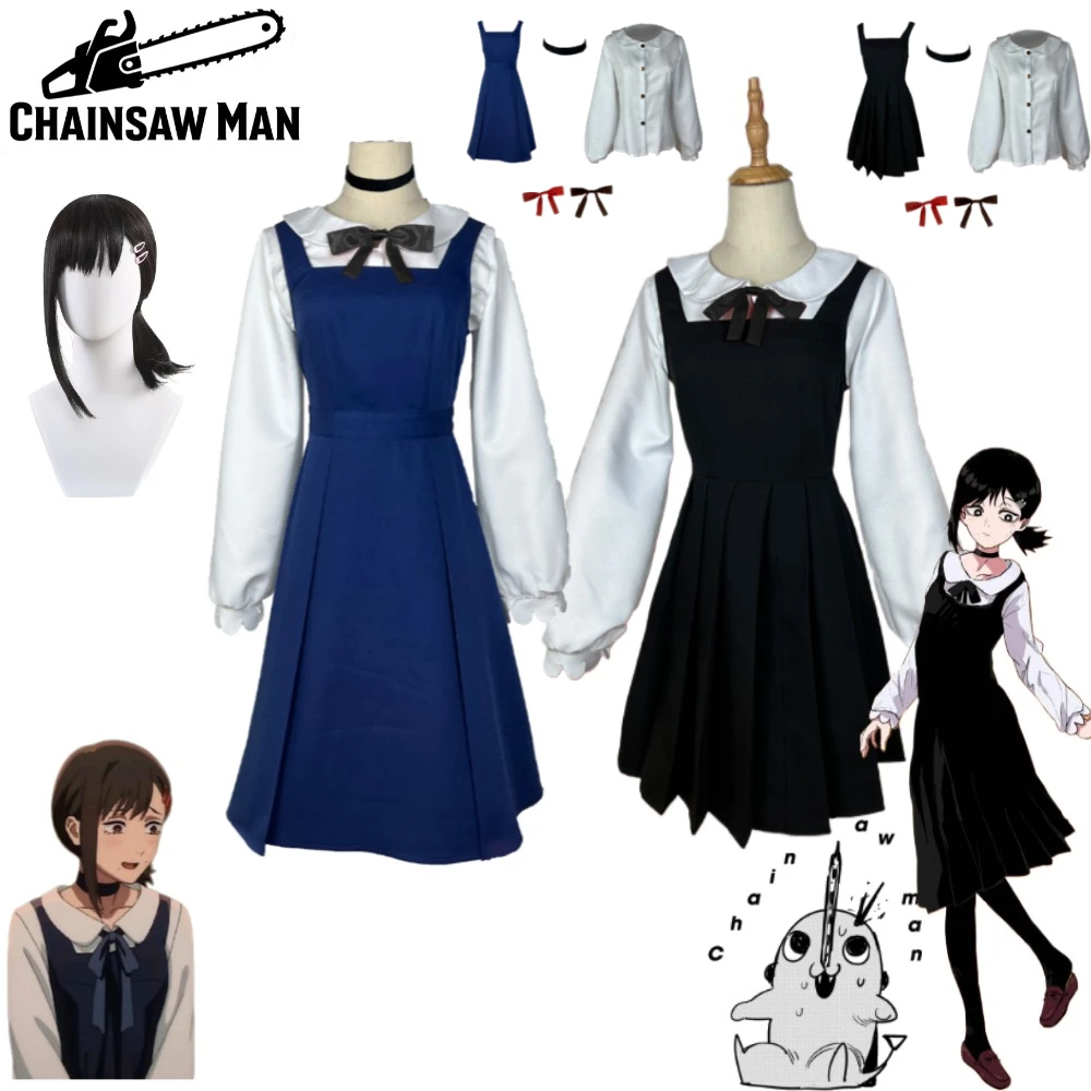 

Kobeni Higashiyama Cosplay Costume Chainsaw Man Blue Anime Uniform Dress Outfit Full Set for Stage Performance Cosplay Event
