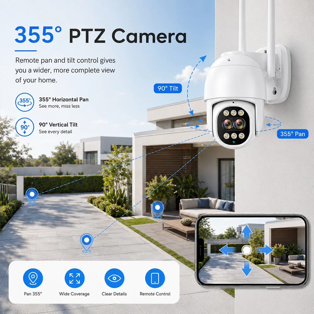 8MP 4K PTZ Wifi IP Camera Clou - Ip Camera 4K 8Mp Outdoor Ptz recensione e prezzo