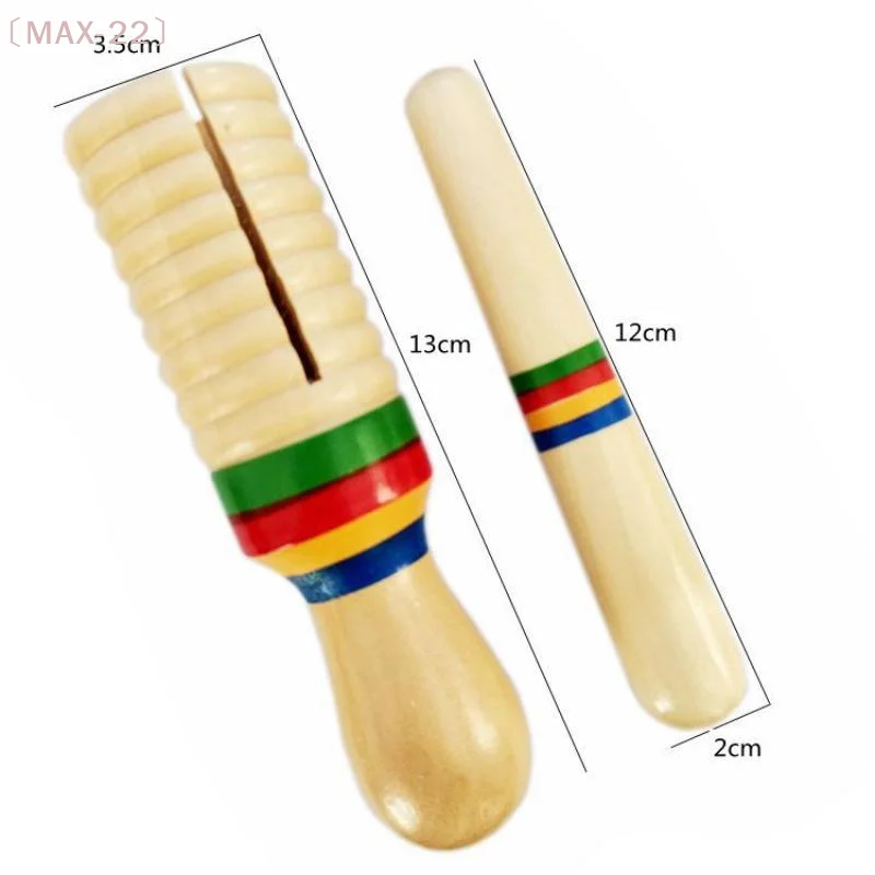 Musical Instruments Wooden Small Single-threaded Ring Percussion Cylinder Croak Frog Kid Educational Parts view 4