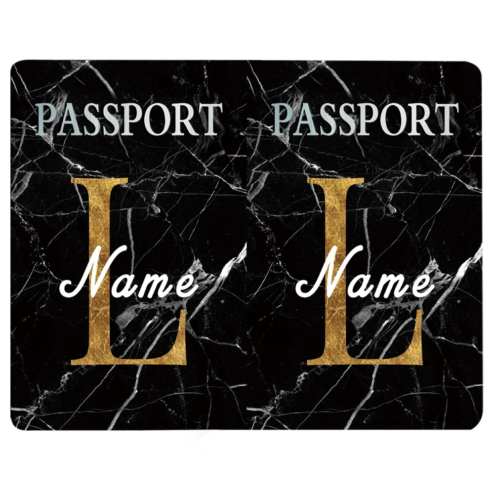 Passport Cover Customize Free Name Women Men Travel Wedding Portable Bank Card Holder Passport Sleeve Letter Print Fashion Gift