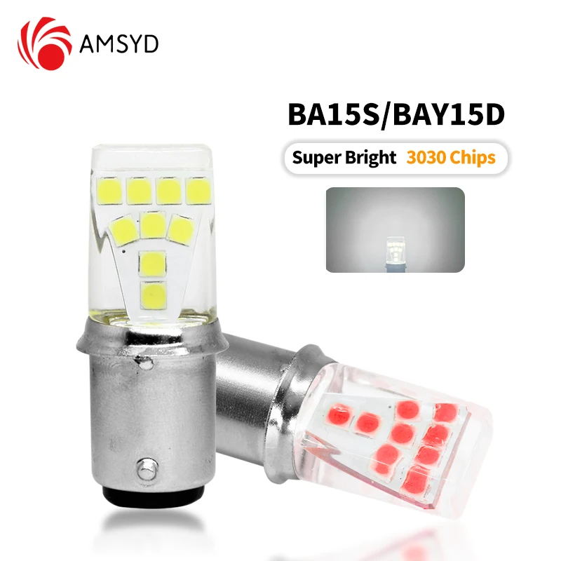 

10pcs 1156 BA15S P21W BAU15S PY21W Led Bulb 1157 BAY15D P21/5W Car Brake Lights 18SMD 3030 Chips Turn Signal Lamp