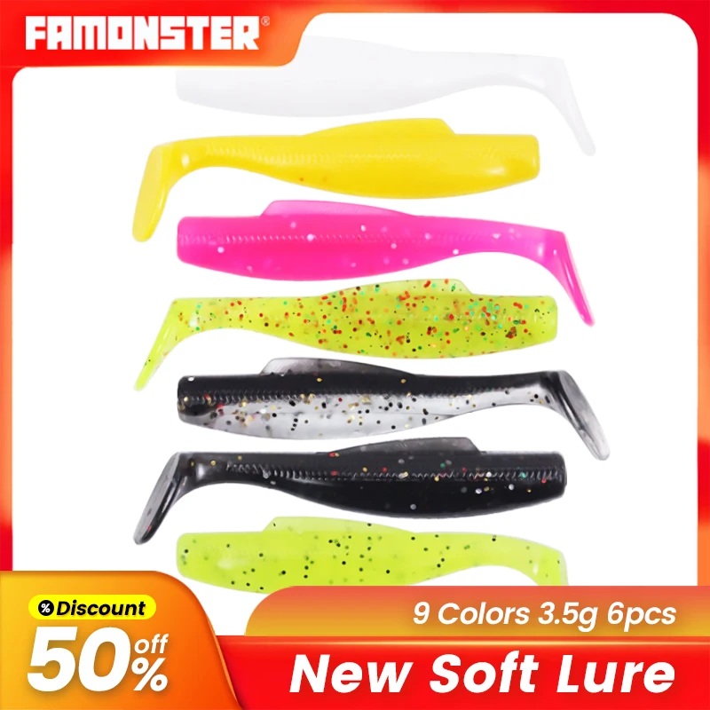 

FAMONSTER T Tail Soft Baits Fishing Lure Floating TPR Silicone Shad Swimbait Pesca Wobbler Bass Pike Winter Jigging Lurre