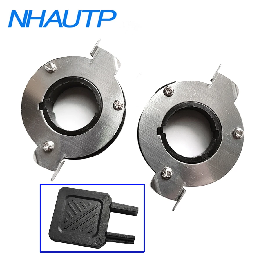 NHAUTP 3Pcs/Set H7 LED Adapter Holder For Mercedes Benz BMW Buick VW Tiguan Jetta Polo Magotan Bora Headlight Bulbs+Install Key