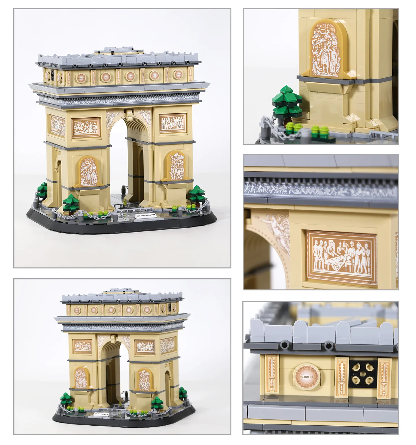 New Edition Arc de Triomphe Bauset 1377-teilig, Paris Wahrzeichen Mikrolandschaft für Heimdekoration, architektonisches Geschenk für ab 6 Jahren