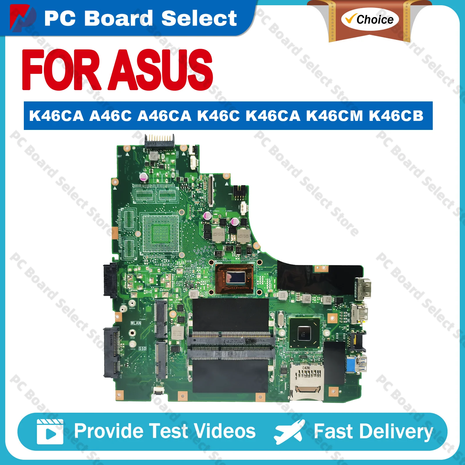 

K46CA Notebook Mainboard For ASUS A46C A46CA K46C K46CA K46CM K46CB Laptop Motherboard I3-3217U I5-3317U I7-3517U CPU