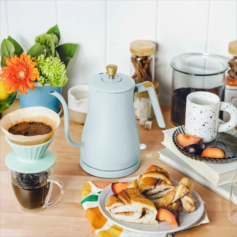 

Hot Sale.NEW 1-Liter Electric Gooseneck Kettle 1200 W, Hydrangea by Drew Barrymore-Home
