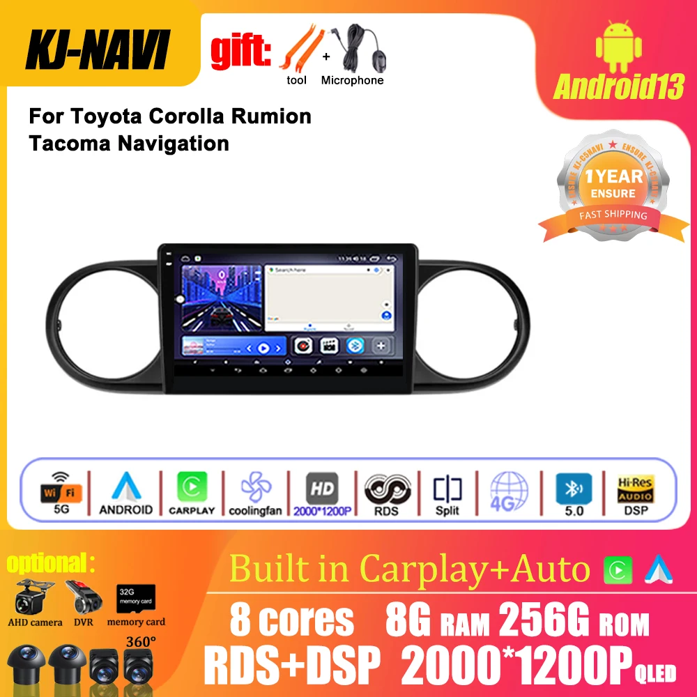 

Car Radio Android 13 For Toyota Corolla Rumion Tacoma Navigation GPS Carplay QLED Video Player Multimedia Stereo Autoradio 2 Din