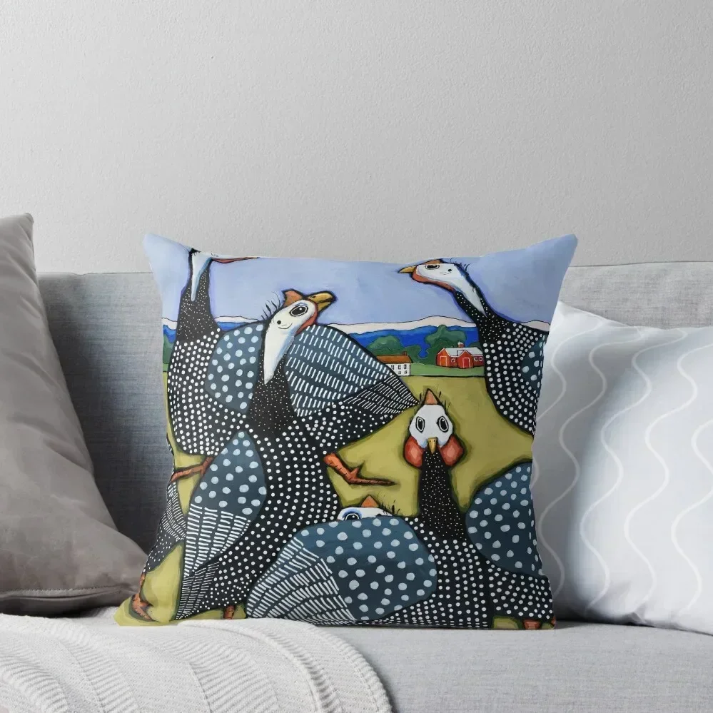 

Six Guinea Fowl Throw Pillow ornamental pillows for living room Embroidered Cushion Cover Cushion Child Bed pillowcases pillow