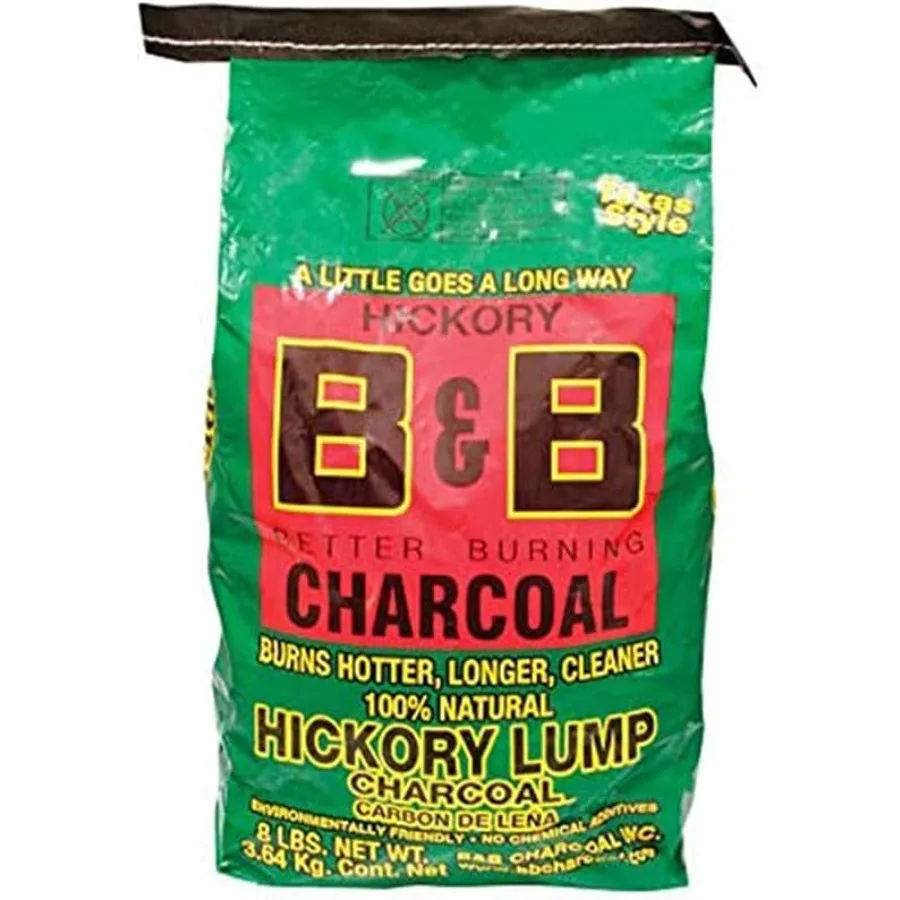 

BB Charcoal Signature Long Burning Smoking Hickory Lump Charcoal with All Natural Material for Grills and Barbecues 8 Pounds Id