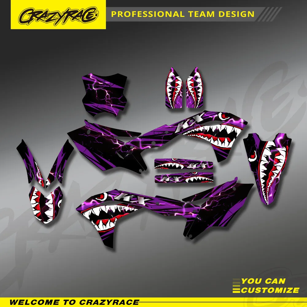 

Motorcycle Graphics Background Decals Protector Sticker For Kawasaki KXF 250 KX 250F 2017 2018 2019 2020 Customize KX250F KXF250